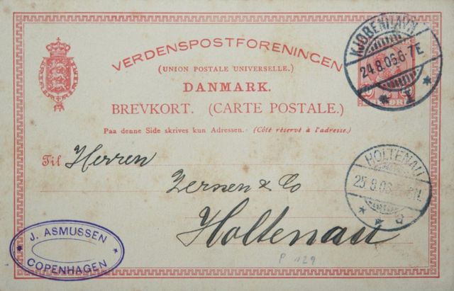 Brief nach Holtenau 1906