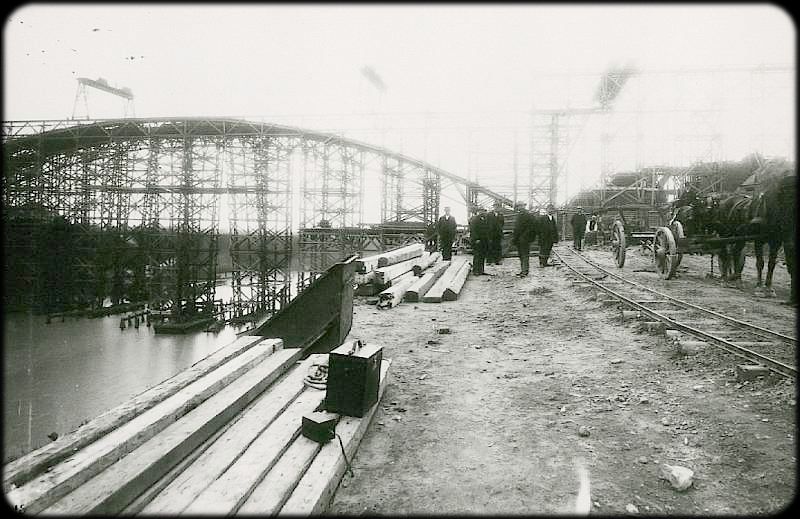 Bau der Levensauer Hochbrücke